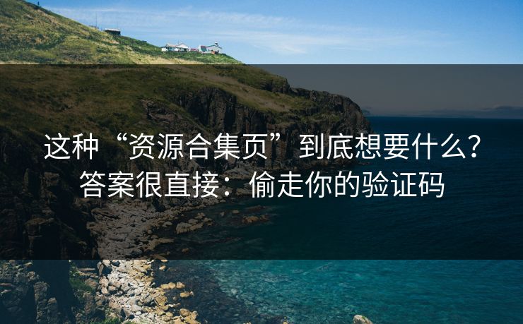 这种“资源合集页”到底想要什么？答案很直接：偷走你的验证码
